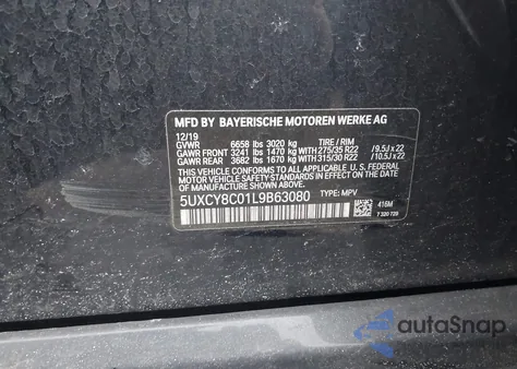 2020 BMW X6 M50I z USA, uszkodzony, nr VIN 5UXCY8C01L9B63080